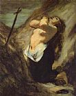 Unknown Mary Magdalene in the Desert Honore Daumier painting